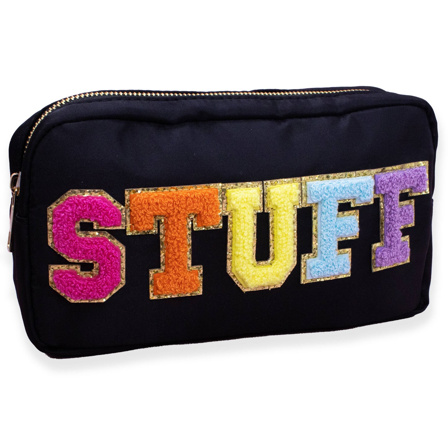 STUFF Chenille Letter Bag Travel Makeup Pouch