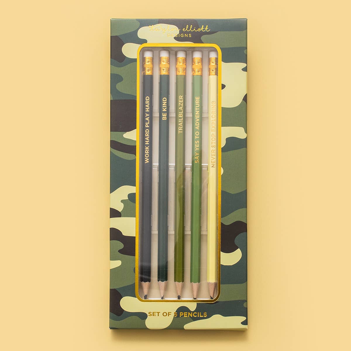 Pencil Set - Camo - 5 Piece Set