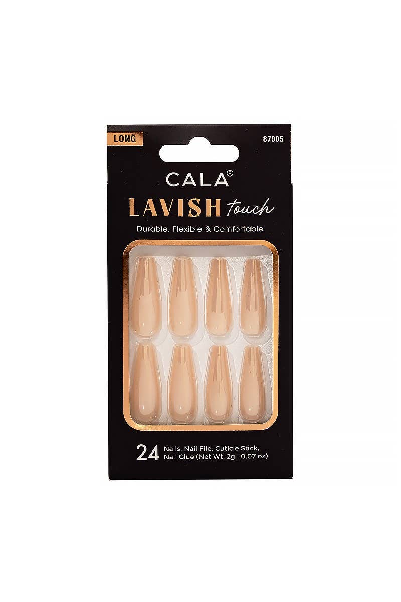 CALA  Lavish Touch Peach Chrome Press On Nails