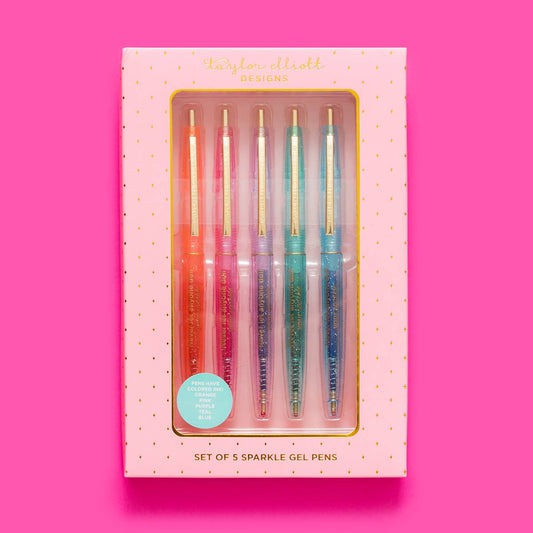 Gel Pen Set w/Sparkles - 5 Piece Set